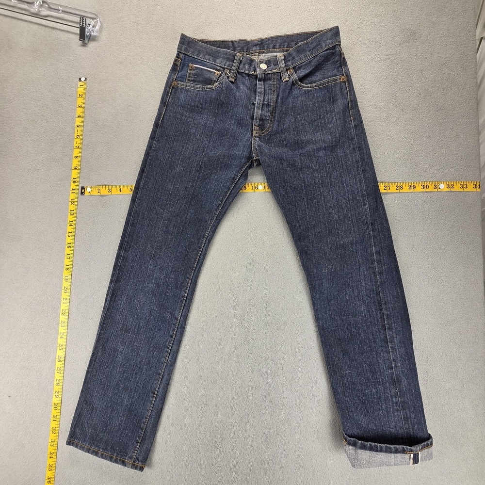 Levis 501 Jeans Mens Blue Button Fly Regular Straight Medium Wash Fits 27x27